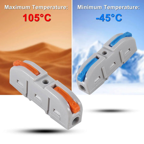 70 Piece Lever Wire Connector Kit For Quick Connect Splicing, Reusable Inline Terminals For 28 To 12 AWG Wires