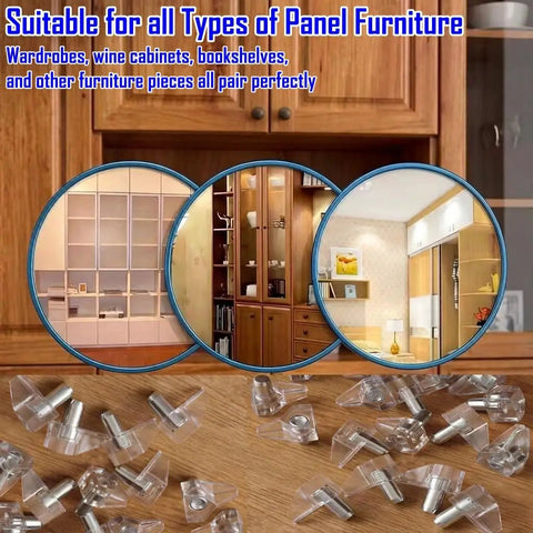 Durable Clear Plastic Shelf Pegs For Furniture Upgrades With A Quick Fix And Zero Drama 50 Piece Set Of 5 Mm Cabinet Support Pins, displayed on various furniture.