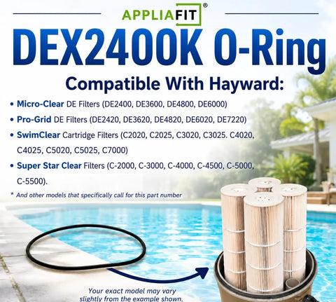 Tank O Ring Replacement For Pool Filters That Fits DEX2400K Micro Clear DE Pro Grid DE And Swim Clear Filters 1 Pack black O-ring gasket