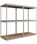 Heavy Duty Boltless Shelving Add On Unit 36 X 36 X 84 Inches With Three Adjustable Shelves In Sleek Gray Steel for garage storage.