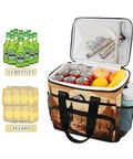 Cowboy Western Desert Insulated Lunch Bag with drinks, snacks, and fruits, showing 15L capacity and mesh pockets.