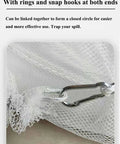 Close-up of snap hook on Oil Absorbent Socks Booms For Quick Cleanup, Absorbs Diesel And Oil Spills And Hydrocarbons, 9.8 Feet Long, Pack Of 5