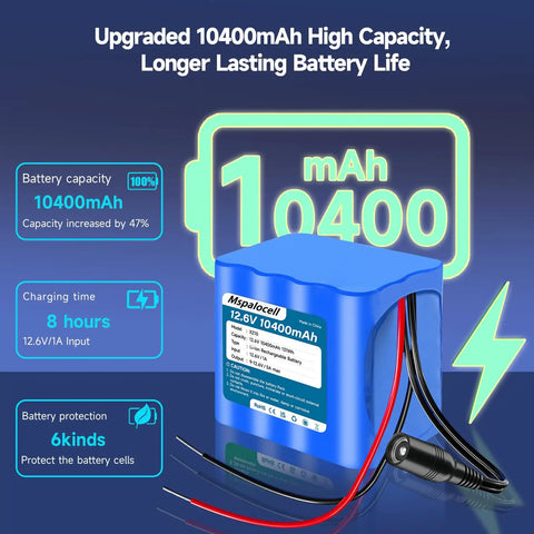 High Capacity 12V Li Ion Battery Pack With Charger And Bare Leads For RC Cars Boats And Robots, Plus LED Light Strips