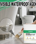 Heavy Duty Waterproof Sealant And Crystal Clear Coating With Invisible Leak Shield For Indoor And Outdoor Surfaces applied to a bathroom corner.