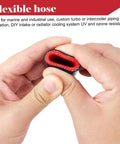 Hands holding Four Ply Reinforced Silicone Coolant Cap Vacuum Hose Plug With Clamp for Intercooler Intake Turbo Bypass Valve Heater Core Leak Repair