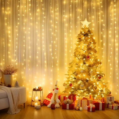300 LED Dimmable Fairy String Lights With Remote And Timer USB Powered Warm White Indoor Decor illuminating Christmas tree and wall