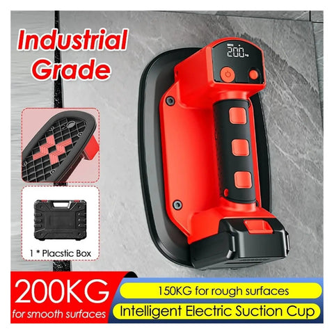Heavy Duty Electric Vacuum Suction Cup Glass Lifter Built Tough With Rapid Copper Core Motor for lifting 200KG on smooth surfaces.