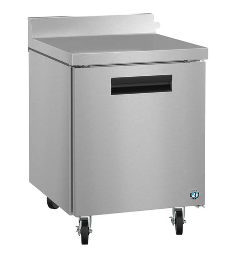 Heavy Duty Single Section Freezer With Slick Stainless Steel Door And Wide Countertop Worktop, mobile with flat top for easy food prep.