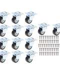 Chiyyak 14 Pieces Furniture Casters, 360 Degree Rotation, 1 Inch Swivel Caster Wheel for Table Cabinet Workbench with screws.