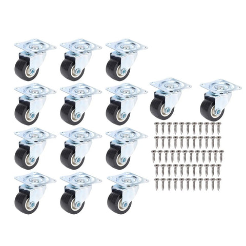 Chiyyak 14 Pieces Furniture Casters, 360 Degree Rotation, 1 Inch Swivel Caster Wheel for Table Cabinet Workbench with screws.