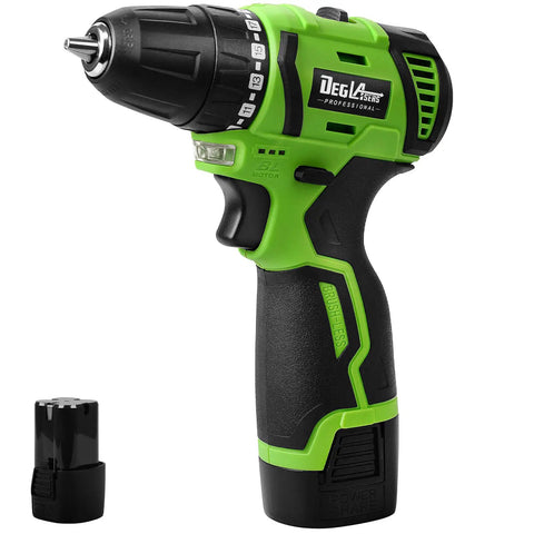 Sixteen Point Eight Volt Cordless Drill Kit With Battery And Charger Three Eighths Inch Keyless Chuck Dual Speed Power Tool