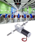 Dual Shaft Coaxial Gear Motor With M8 Threads 24V Geared Motor For Precision Motion Control In Automation And Robotics, shown with turnstile use