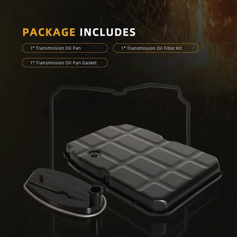 Transmission Oil Pan Kit With Filter And Gasket For NAG1 W5A580 Transmission package includes pan, filter, and gasket