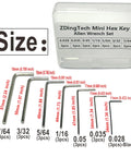 21 Piece Pocket Sized Hex Key Set With Rust Resistant Black Oxide Finish, mini Allen wrenches in various sizes, clear case shown