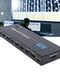 Boss Level 8K 60Hz KVM Switch For PC Laptop And Gaming Console Monitor 4 Port USB HDMI frontal view with ports visible.