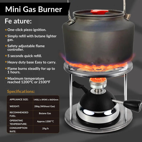 Refillable Butane Mini Burner For Tabletop Siphon Coffee Makers And Espresso Stoves Pro Grade Windproof Torch Head