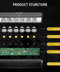 Exploded view of Ultra Bright USB Rechargeable Bike Light with 5 Modes Waterproof MTB Headlight showing components.