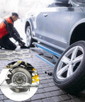 Beefy Pro Grade Heavy Duty Wheel Alignment Tool Plates Two Pieces Stainless Steel Toe Alignment Tool in use on vehicle