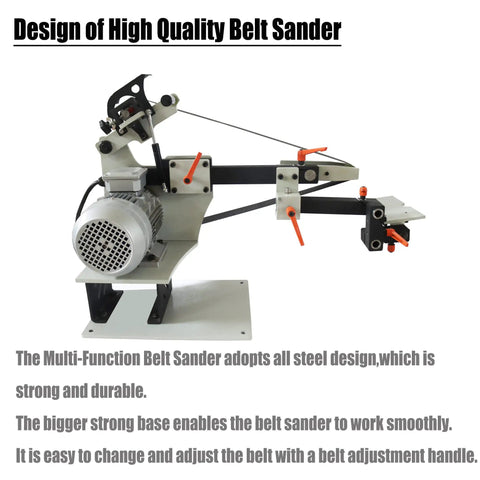 Kickass Pro Series Bench Belt Sander And Knife Grinder With Variable Speed Control and Dual Wheel showcasing all steel design and 1500W motor.