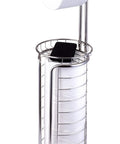 Freestanding Toilet Paper Roll Holder Stand Dispenser With Built In Storage Shelf Stainless Steel Bathroom Organizer