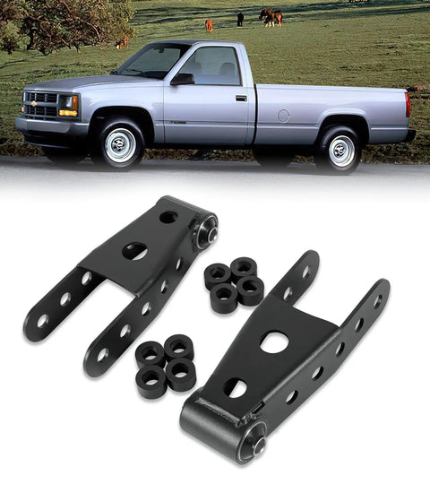 Two To Three Inch Rear Drop Suspension Shackles Kit For Chevy Silverado 1500 GMC Sierra 1500 Dodge Ram Leaf Spring