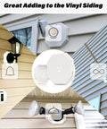 Vinyl Siding Mounting Blocks Kit With Octagon Mount Block And Plate For Half Inch Lap Siding, 4 To 10 Inch Height, White, Premium Paintable Plastic, Weatherproof Exterior Mounting Hardware For Quick No Fuss Easy Siding Install on vinyl siding