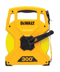 Heavy Duty 300 Ft Fiberglass Tape Measure With Fast Rewind 2X Strong Hook Connection shown with handle and reel