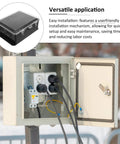 Outdoor Waterproof Electrical Junction Box Enclosure With Cover Plastic Weatherproof Housing For Residential No Fuss Commercial And Industrial Use Spacious Interior And Easy Install Rugged Durable Box For Safe Quick Wiring installed outdoors with wiring