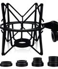 Anti Vibration Condenser Microphone Shock Mount For Studio Use Fits AT2020 MXL 770 MXL 990 Samson G Track Pro Rode Procaster NT1-A Neumann U87 And More Spider Mount For Clean Noise Free Recordings with adapters for different microphones