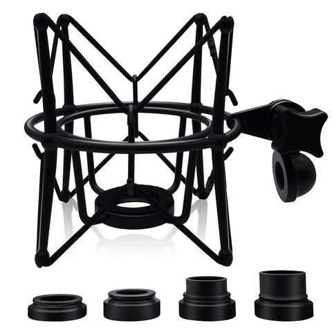 Anti Vibration Condenser Microphone Shock Mount For Studio Use Fits AT2020 MXL 770 MXL 990 Samson G Track Pro Rode Procaster NT1-A Neumann U87 And More Spider Mount For Clean Noise Free Recordings with adapters for different microphones