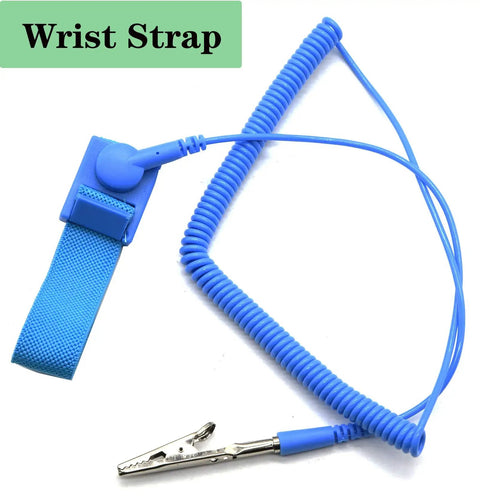 High Temperature ESD Mat Kit With Wrist Strap And Ground Cord For Electronics, blue wrist strap detail