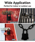 Heavy Duty Weather Resistant Padlock With Chain For Fences Gates And Outdoor Gear Anti Theft Hardened Security Chain Lock 6mm Thick