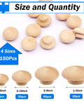 150 Piece Wood Plugs Assortment Kit With Four Sizes 3/16 Inch 5/16 Inch 3/8 Inch And 1/2 Inch for furniture and outdoor use