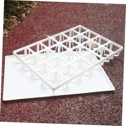Three Pack Nursery Pot Brackets For Greenhouse Germination Trays, Square Hole Rack Holders, Lightweight Breathable Plant Propagation Storage, Space Saving Garden Organizer