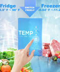 Big Boy 21 Cubic Foot Upright Freezer And Convertible Refrigerator With Glass Shelves Frost Free Setup LED display for temperature settings.