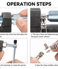 Heavy Duty Chain Breaker Tool For 420 428 520 525 528 530 Chains Universal Motorcycle Dirt Bike ATV Quad Go Kart Bicycle Kit steps