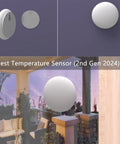 Three Pack Wall Mount For Temperature Sensor Gen 2 And Gen 1 No Drill Tool Free Install Stainless Steel Bracket Plate Damage Free Wall Mount Compatible With Temperature Sensor 2024 Release on wall