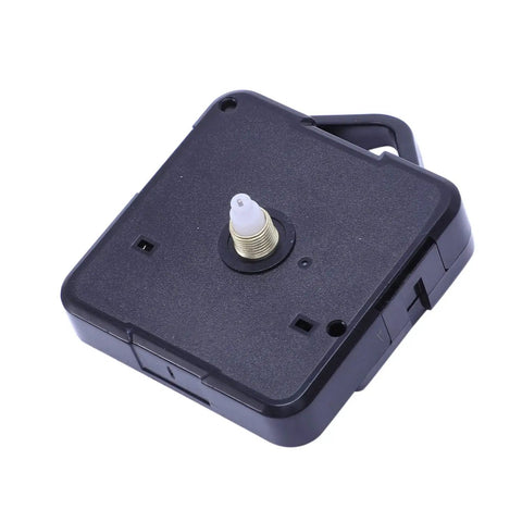 Replacement Wall Clock Movement Kit with black quartz motor and fittings for pendulum mechanism, metal and plastic parts