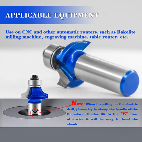 Roundover Router Bit Set Pro Grade With 1/2 Inch Shank Radius Options 1/4, 3/8, 1/2 Inch carbide tip in use on CNC machine