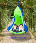 Waterproof Hanging Swing Tent Cover For 40 Inch Round Saucer Disc Nest Hammock Chair Play House Castle Nest With Detachable Tent Swing Attachment For Indoor Outdoor Use In Backyard Or Playground Cozy Private Space For Kids with children inside