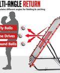 Game Ready Pitch Back Rebounder Net For Baseball And Softball With 3 Adjustable Angles 4x4.5Ft in side view demonstrating angle returns