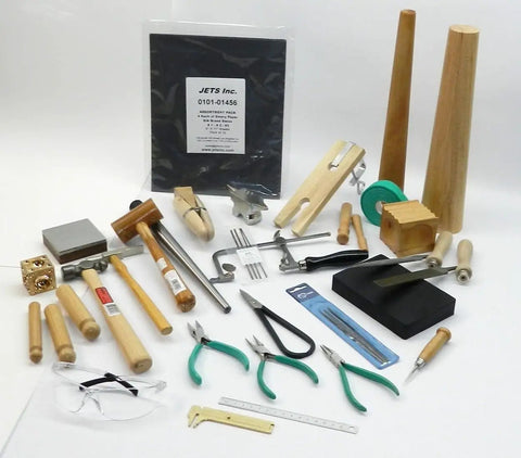 Starter Hands On Metalsmith Tools Kit For Jewelry Making A Solid Bench Tools Set With Ring Mandrel Ring Clamp Bench Pin Wood Ring Clamp And All The Essentials For Apprentice Jewelry Making And Metalworking, assorted bench tools