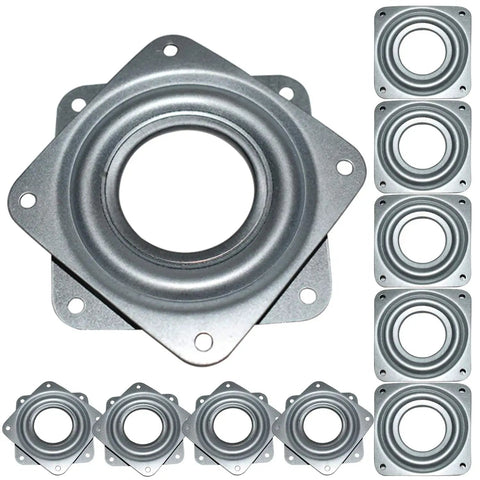 Heavy Duty Lazy Susan Hardware Set Featuring A 3 Inch Square Ball Bearing Swivel Plate With 120 Lb Capacity, multiple pieces