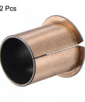 Heavy Duty Flanged Sleeve Bearings Built Tough With Bronze Sintered Surface And Carbon Steel Core Delivers Slippery Smooth Operation Zero Headache Maintenance 25mm Bore 28mm Outer Diameter 35mm Length Two Piece Pack