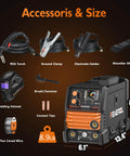 3 In 1 MIG Welder With Flux Core Lift TIG And Stick Welding 140A Portable 110V IGBT Inverter with accessories shown