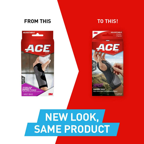 Reversible Wrist Brace for Sore, Weak, and Injured Wrists, Breathable Comfort, Adjustable Palmar Splint packaging update.