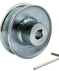 Single Groove V Belt Pulley For A B 5L 4L Belts Carbon Steel Motor Pulley Three Inch Outside Diameter One Half Inch Bore Zinc Plated Durable Pulley With Keyseat And Hardware