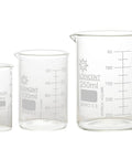Heat Resistant Glass Beaker Set Of 3 50 Milliliter 100 Milliliter And 250 Milliliter With No Spill Spout Ideal For Boiling And Everyday At Home Lab Experiments
