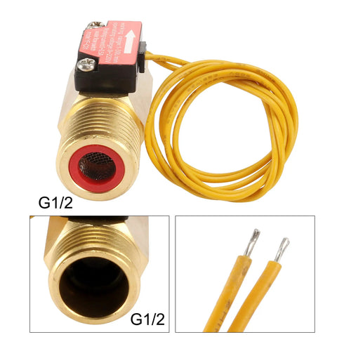 Water Flow Sensor Switch Hall Effect Inline Meter 1 To 30 LPM For Water Heaters Boilers Coffee Machines Dispensers Brass Body