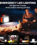 Heavy Duty 296Wh Portable Power Station With 13 Output Ports Powers Laptops And Car Fridges Simultaneously Off Grid Solar Generator in campsite with LED light.
